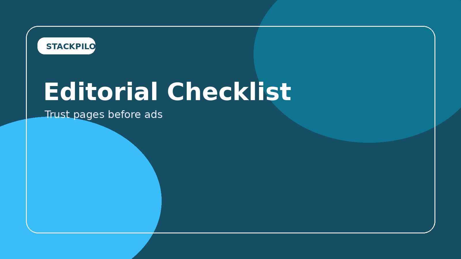 Editorial and policy checklist for ad-ready websites